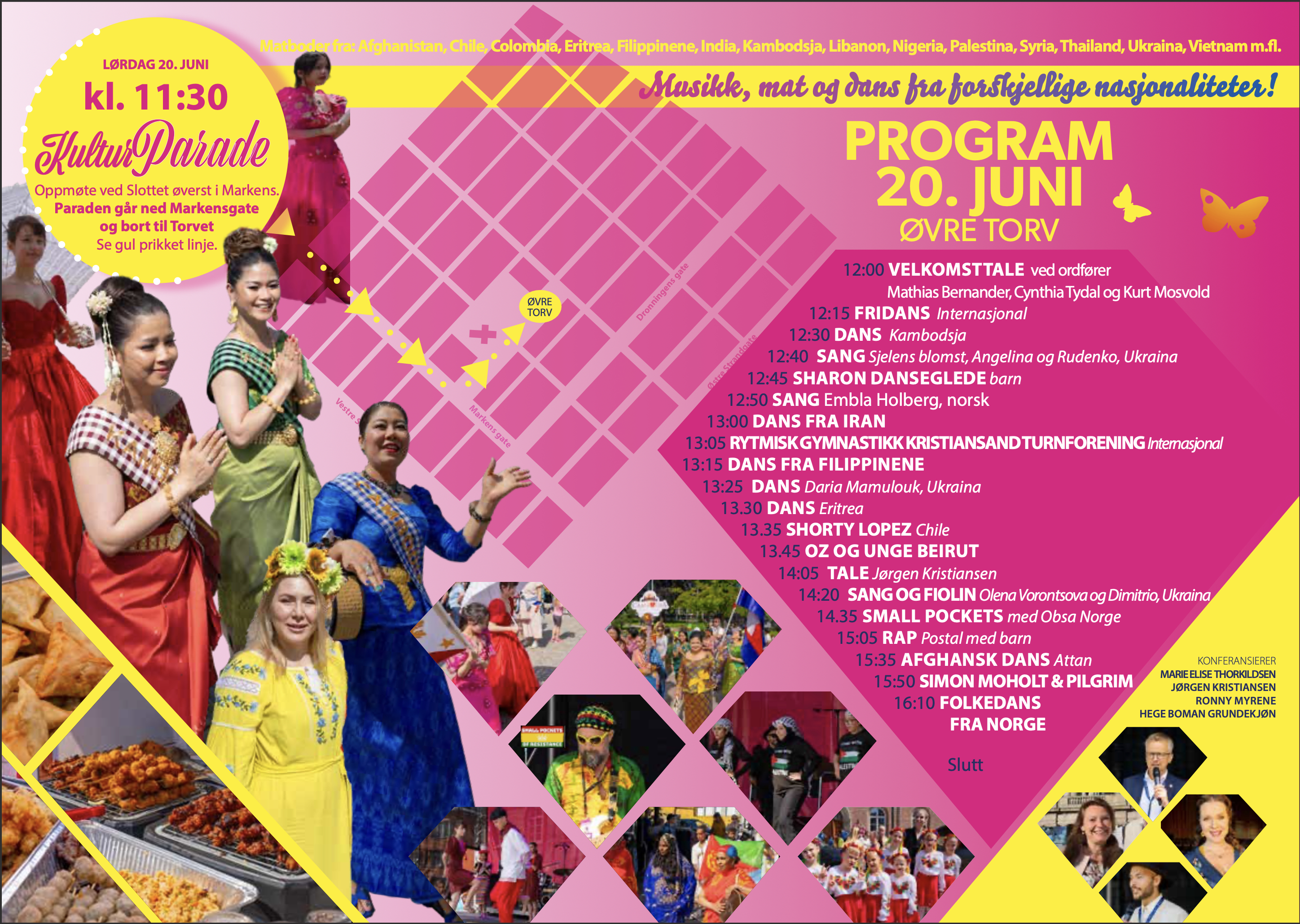 Program – Den Internasjonale Kulturfestivalen, lørdag 20. juni 2026, Torvet i Kristiansand